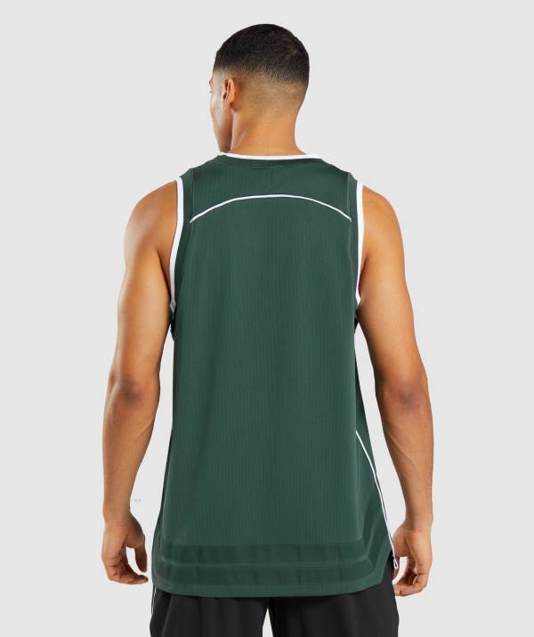 Panske Tielko Gymshark Recess Basketball Obsidian Biele Zelene | DX7054963